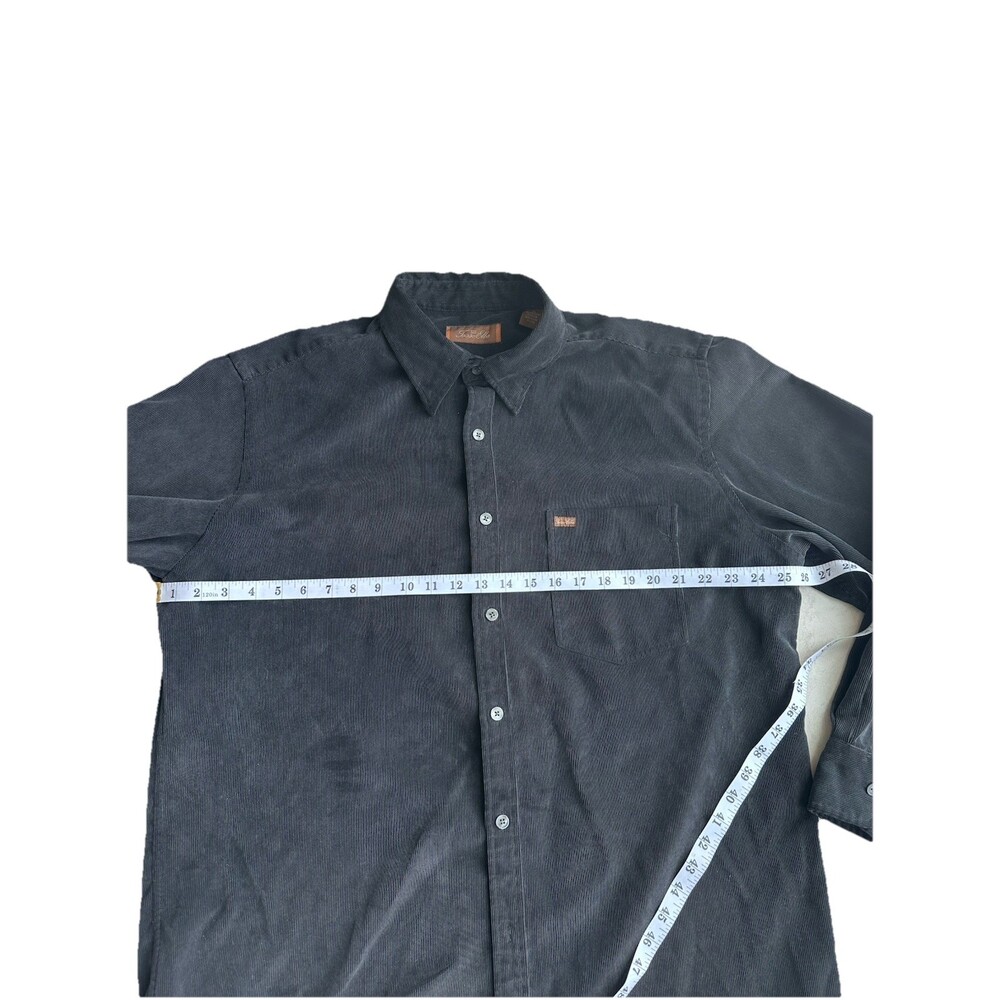 Tasso Elba Black Corduroy Long Sleeve Button Down Shirt Size XL Classic Preppy - Picture 5 of 8